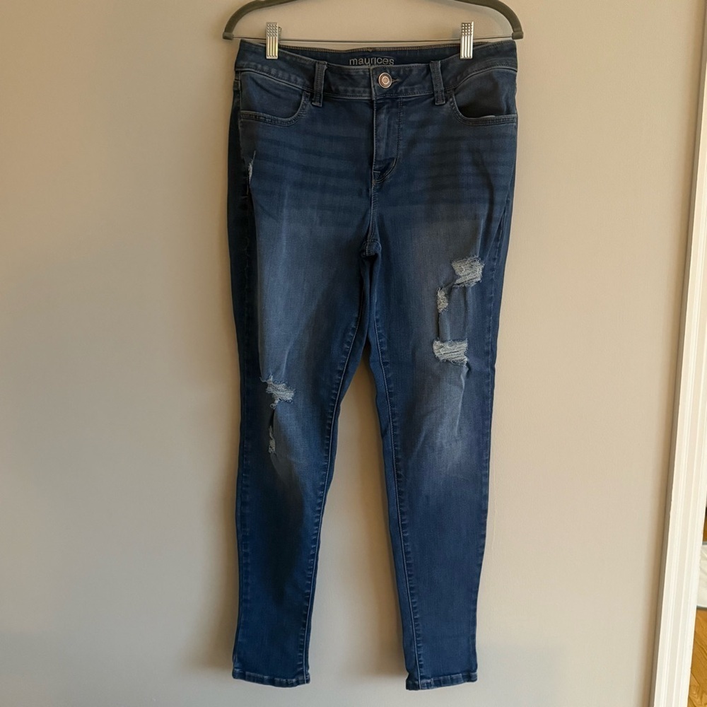 Maurice’s skinny distressed jeans